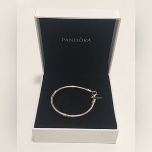 New Pandora Chain Bracelet sterling silver size 6.3" minor wear & tear/tarnish